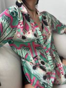 Desenli Oversize Gömlek resmi